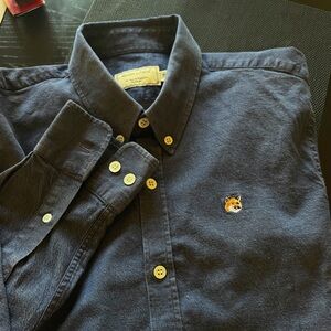 MAISON KITSUNE Navy Blue Casual Button Down Shirt